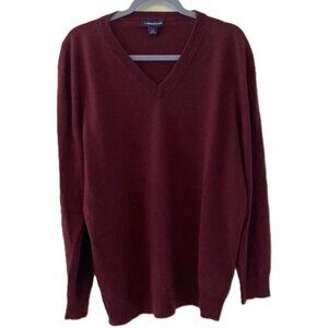 Lands' End Classic Red V-Neck Sweater